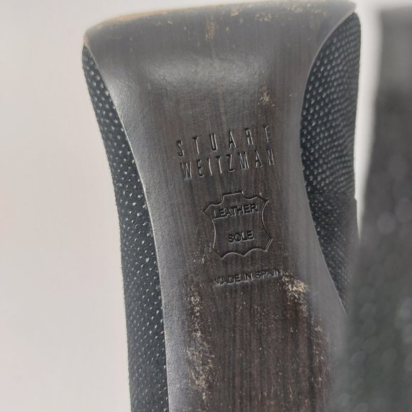 Stuart Weitzman Women's Black Pumps Almond Toe High Heels Size 7 M - Picture 16 of 16